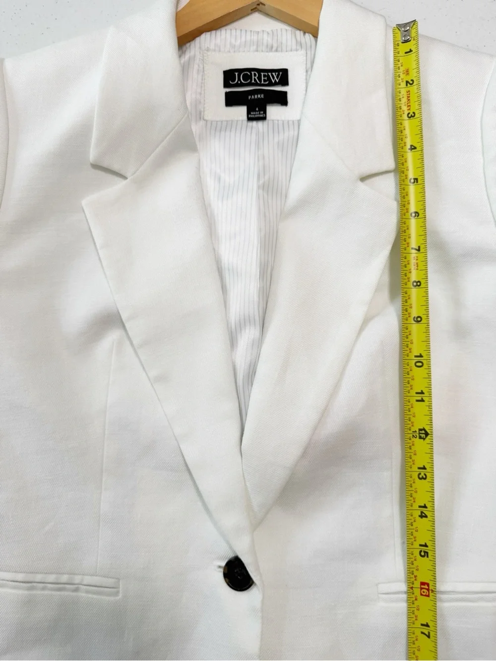 J. Crew Parke Linen Blend Blazer White 6 - Picture 11 of 16